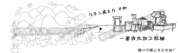 九牛二虎之力不如一套肉丸加工機械